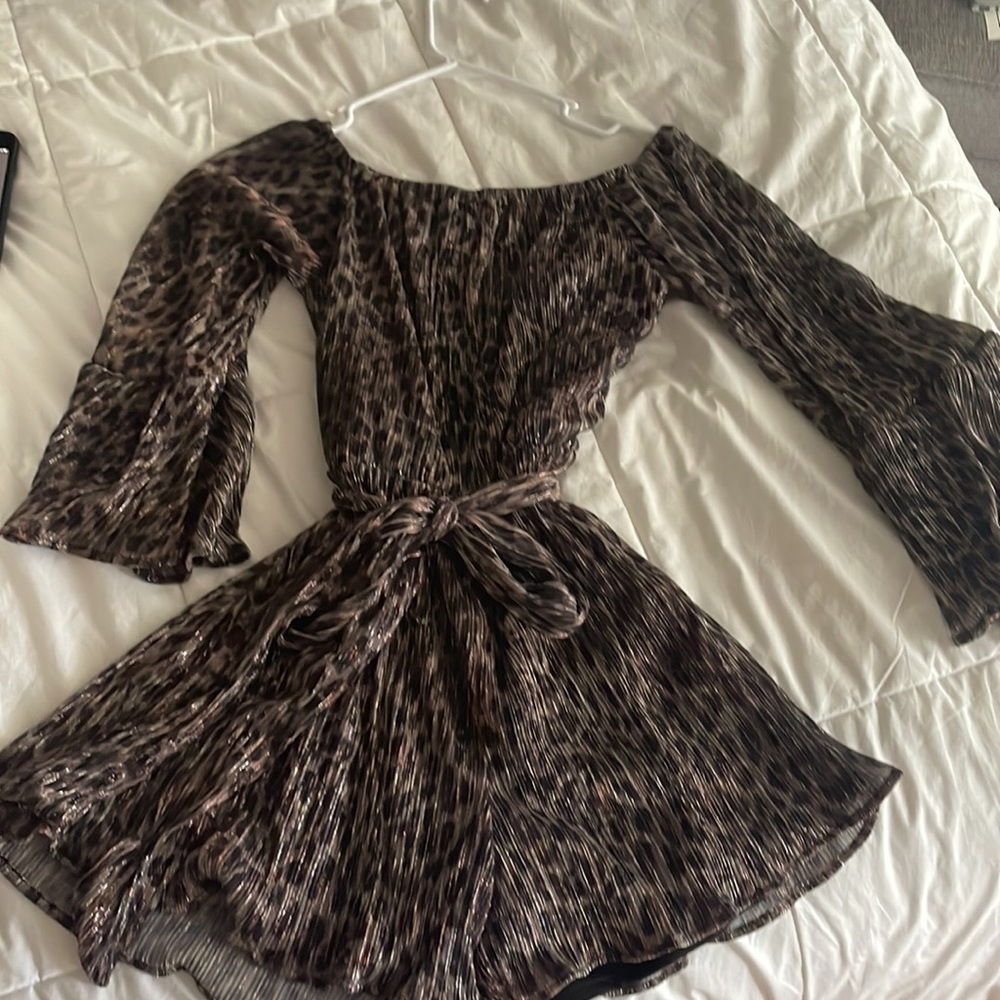 Shimmer leopard romper! Worn once for NYE ✨